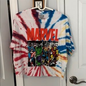 Marvel tie dye crop top tee